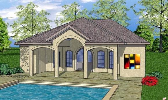 Cottage, Craftsman House Plan 59345 with 1 Beds, 2 Baths Elevation