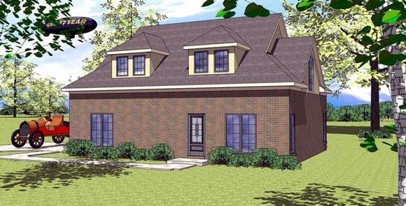 2 Car Garage Plan 59375 with 2 Beds, 2 Baths Elevation