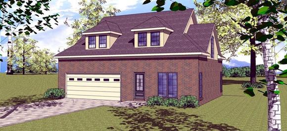 2 Car Garage Apartment Plan 59379 with 2 Beds, 2 Baths Elevation