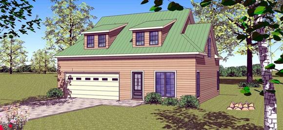 2 Car Garage Apartment Plan 59384 with 2 Beds, 2 Baths Elevation