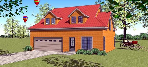 2 Car Garage Apartment Plan 59385 with 2 Beds, 2 Baths Elevation