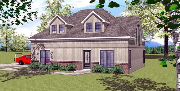 2 Car Garage Apartment Plan 59386 with 2 Beds, 2 Baths Elevation