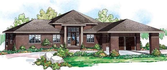 European, Traditional House Plan 59401 with 5 Beds, 4 Baths, 3 Car Garage Elevation