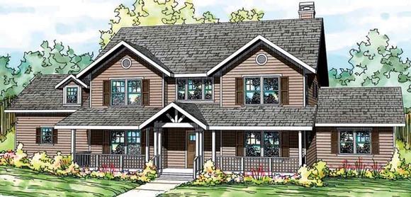 Country, Florida, Traditional House Plan 59413 with 4 Beds, 4 Baths, 3 Car Garage Elevation