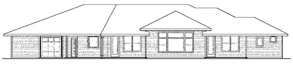 Bungalow, Florida, Ranch House Plan 59421 with 3 Beds, 3 Baths, 4 Car Garage Rear Elevation