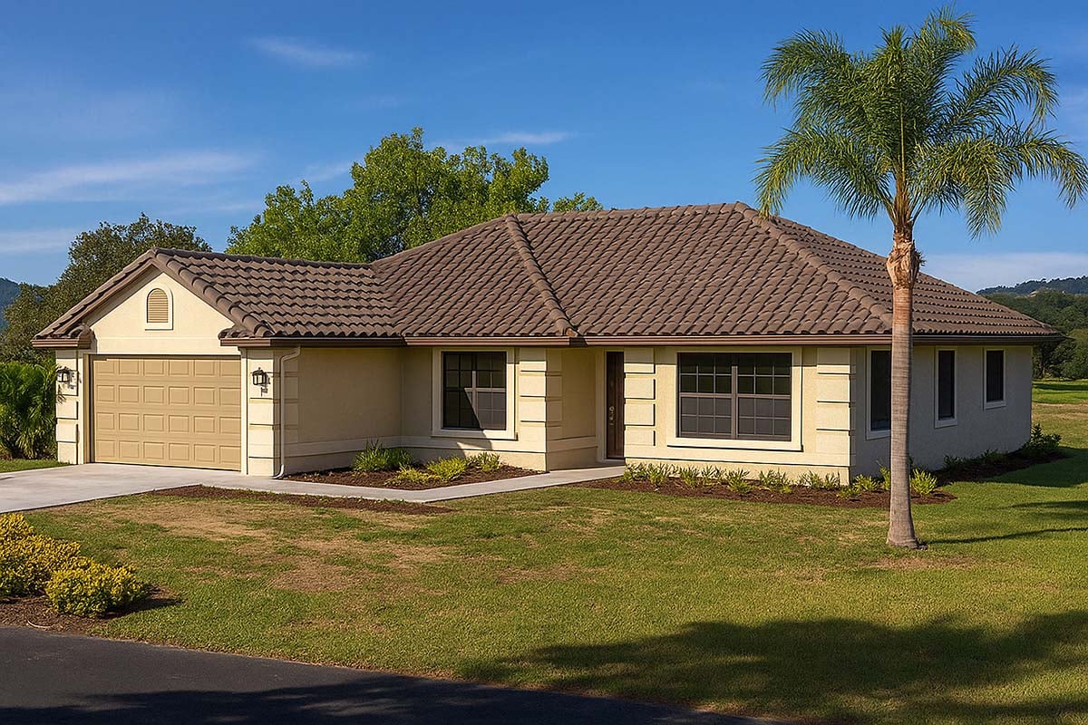 House Plan 59439 - Ranch Style with 1736 Sq Ft, 3 Bed, 2 Bath ...