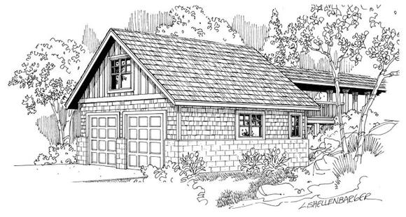 Cottage, Craftsman, Traditional 2 Car Garage Plan 59450 Elevation