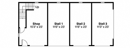 Country 3 Car Garage Plan 59455 First Level Plan