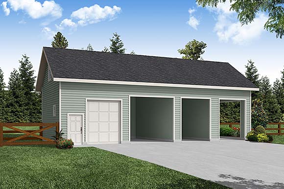 Country 3 Car Garage Plan 59455 Elevation