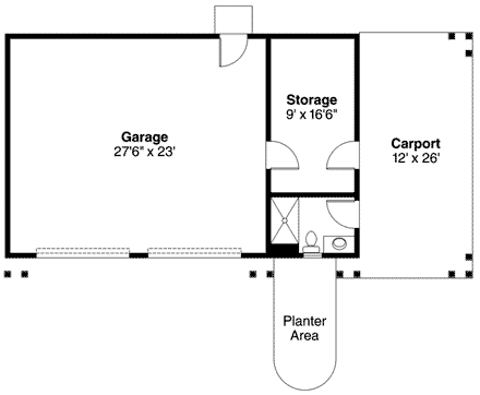 Craftsman 3 Car Garage Plan 59456 First Level Plan