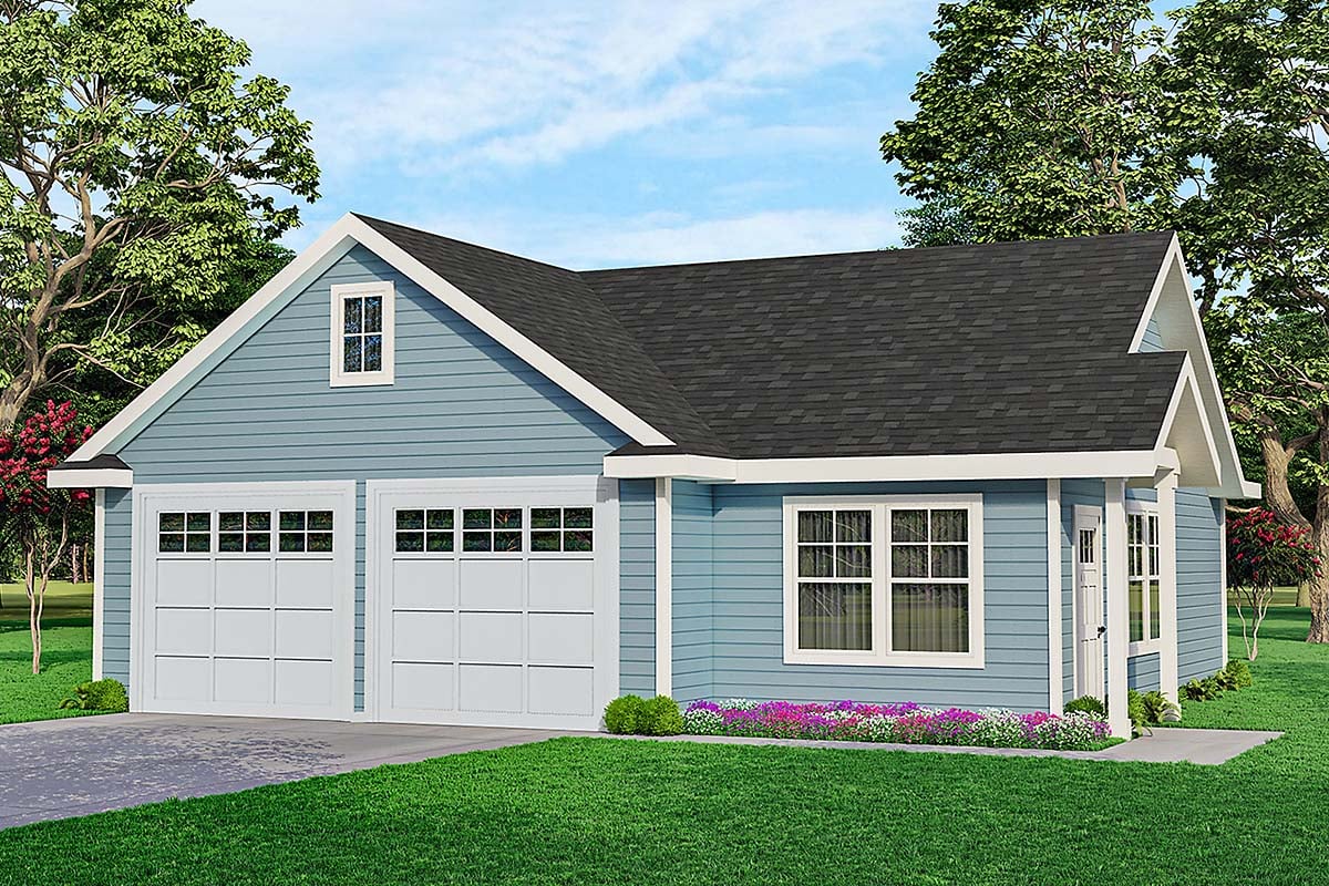 Garage Plan 59458 - 2 Car Garage Apartment Traditional Style