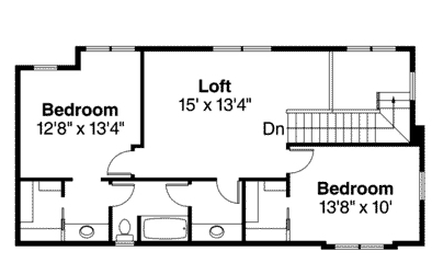 Contemporary, Florida, Mediterranean, Southwest House Plan 59497 with 3 Beds, 3 Baths, 2 Car Garage Second Level Plan