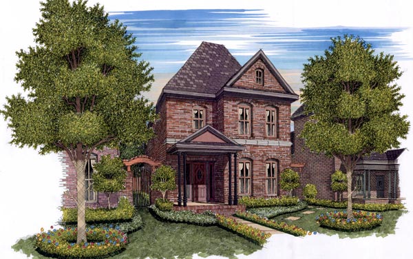 European, Traditional House Plan 59500 with 3 Beds, 3 Baths, 2 Car Garage Elevation