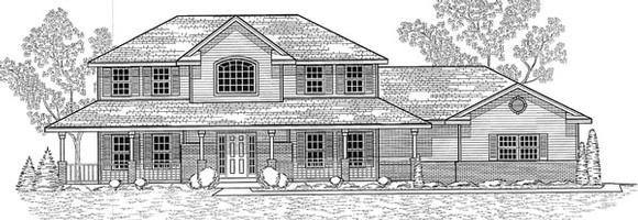 Traditional House Plan 59604 with 3 Beds, 4 Baths, 2 Car Garage Elevation