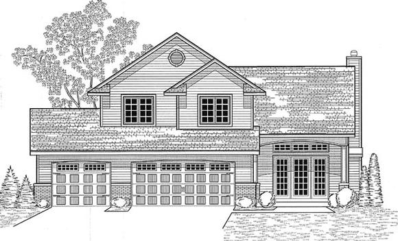 Traditional House Plan 59641 with 3 Beds, 3 Baths, 3 Car Garage Elevation