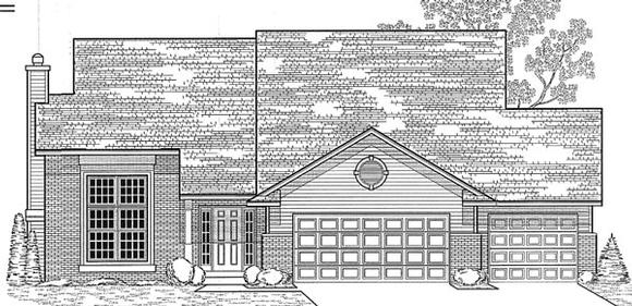 Traditional House Plan 59649 with 3 Beds, 3 Baths, 3 Car Garage Elevation