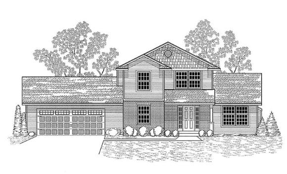 Traditional House Plan 59673 with 3 Beds, 3 Baths, 2 Car Garage Elevation