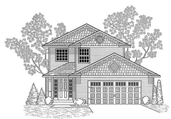 Traditional House Plan 59675 with 3 Beds, 3 Baths, 2 Car Garage Elevation