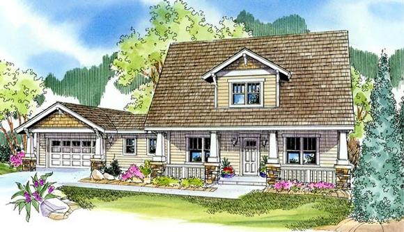 Bungalow, Cabin, Cottage, Country, Craftsman House Plan 59702 with 3 Beds, 3 Baths, 2 Car Garage Elevation