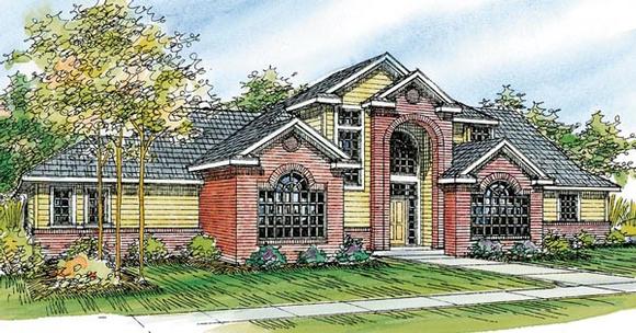Contemporary, European, Traditional House Plan 59708 with 3 Beds, 3 Baths, 3 Car Garage Elevation