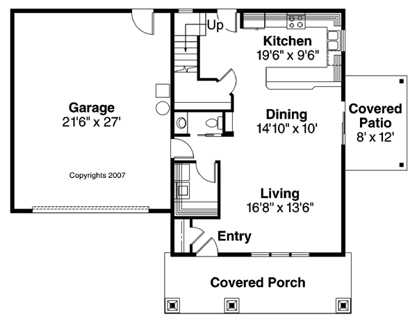 Contemporary, Cottage, Country, Craftsman House Plan 59718 with 3 Beds, 3 Baths, 2 Car Garage Level One