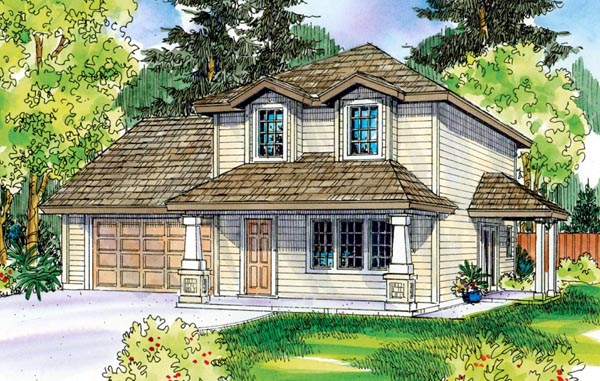 Contemporary, Cottage, Country, Craftsman House Plan 59718 with 3 Beds, 3 Baths, 2 Car Garage Elevation