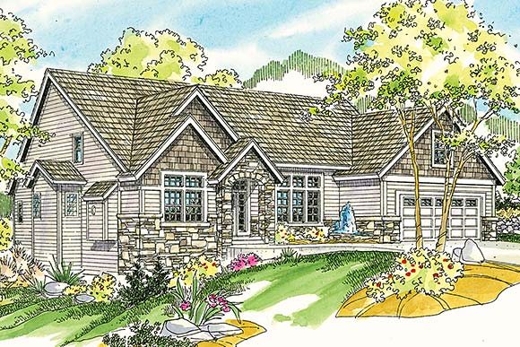 Contemporary, Cottage, European House Plan 59746 with 3 Beds, 3 Baths, 2 Car Garage Elevation