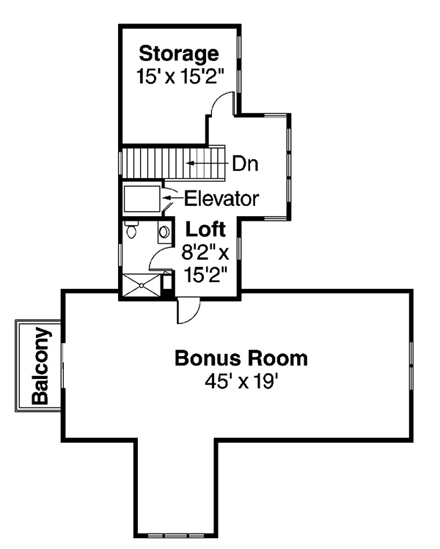 Craftsman, Southwest House Plan 59758 with 4 Beds, 5 Baths, 3 Car Garage Second Level Plan