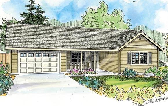 Contemporary, Cottage, Country, Ranch House Plan 59777 with 3 Beds, 2 Baths, 2 Car Garage Elevation
