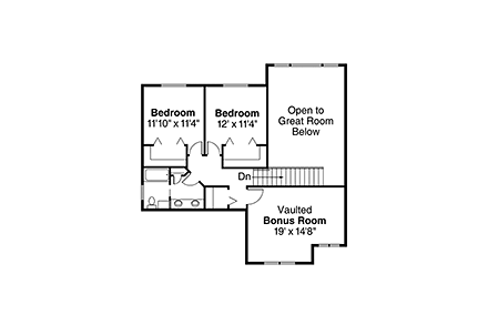 Cottage, Craftsman, European House Plan 59793 with 4 Beds, 4 Baths, 3 Car Garage Second Level Plan