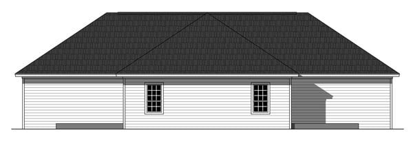 Country, Ranch, Southern Multi-Family Plan 59926 with 6 Beds, 4 Baths Rear Elevation