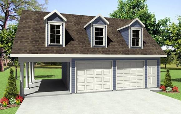 Country, Traditional 3 Car Garage Plan 59931 Elevation