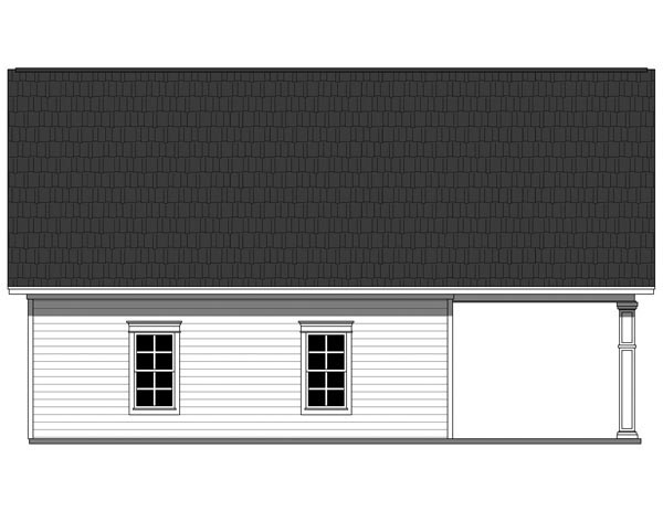 Country, Traditional 3 Car Garage Plan 59931 Rear Elevation