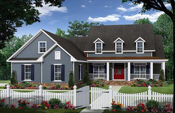 Country, Farmhouse, Southern, Traditional House Plan 59934 with 3 Beds, 3 Baths, 2 Car Garage Elevation