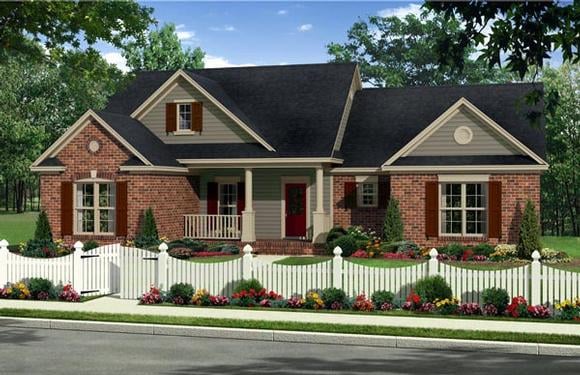 Country, Farmhouse, Traditional House Plan 59938 with 3 Beds, 2 Baths, 2 Car Garage Elevation
