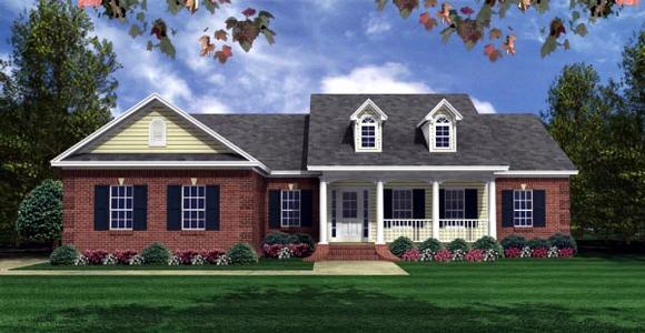 Country, European, Ranch, Traditional House Plan 59941 with 3 Beds, 2 Baths, 2 Car Garage Elevation