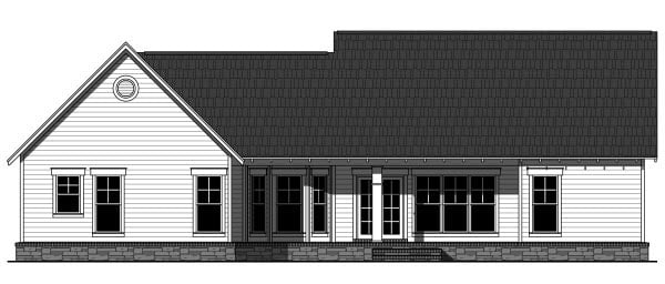 Country, Craftsman, Ranch House Plan 59943 with 3 Beds, 2 Baths, 2 Car Garage Rear Elevation