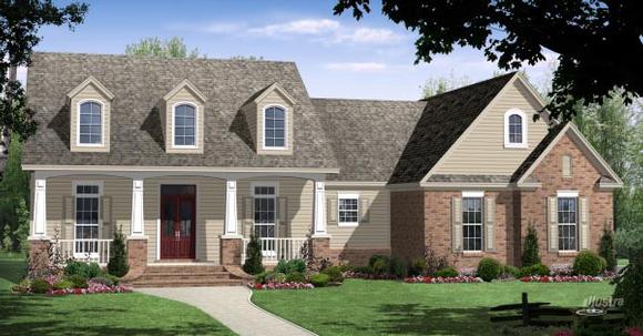 Country, Craftsman, Traditional House Plan 59945 with 3 Beds, 3 Baths, 2 Car Garage Elevation