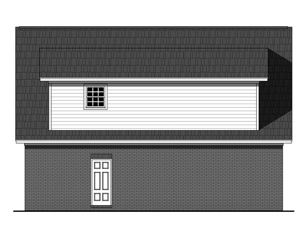 Country, Southern, Traditional 2 Car Garage Apartment Plan 59949 with 1 Beds, 1 Baths Rear Elevation