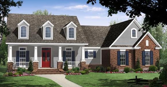 Country, Craftsman, Traditional House Plan 59950 with 3 Beds, 2 Baths, 2 Car Garage Elevation