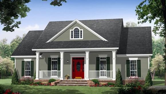 Colonial, Country, Traditional House Plan 59952 with 3 Beds, 3 Baths Elevation