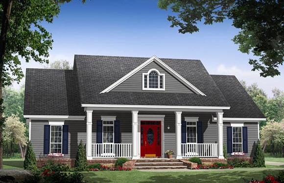 Cottage, Country, Traditional House Plan 59969 with 3 Beds, 2 Baths, 2 Car Garage Elevation