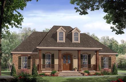 Country, European, French Country, Traditional House Plan 59972 with 3 Beds, 2 Baths, 2 Car Garage