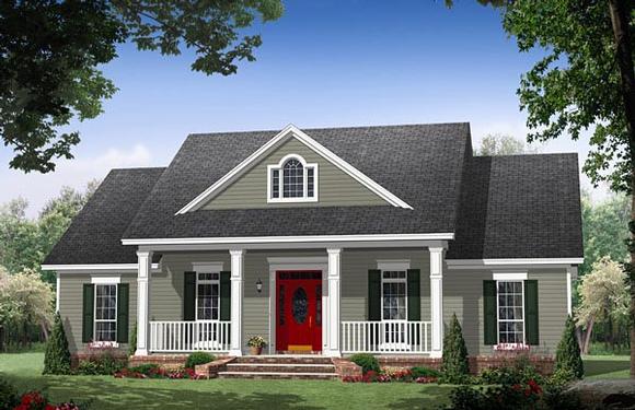 Cottage, Country, Traditional House Plan 59973 with 3 Beds, 3 Baths, 2 Car Garage Elevation