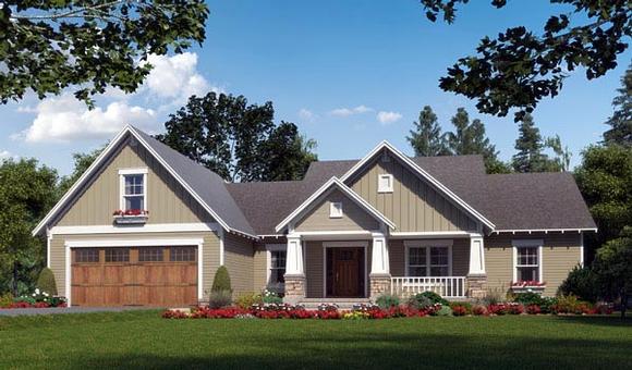 Cottage, Country, Craftsman House Plan 59974 with 3 Beds, 3 Baths, 2 Car Garage Elevation