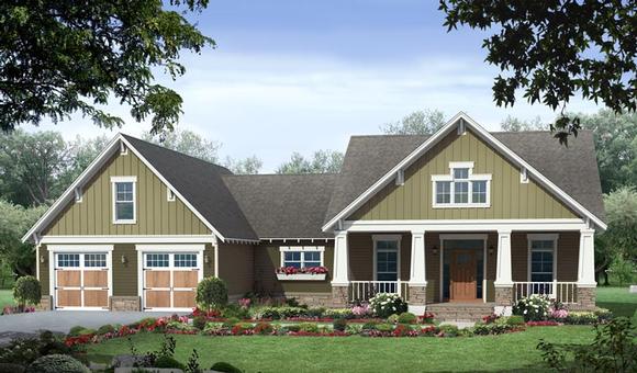 Country, Craftsman, Traditional House Plan 59979 with 3 Beds, 2 Baths, 2 Car Garage Elevation