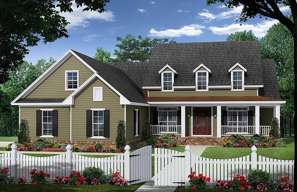 Country, Farmhouse, Traditional House Plan 59983 with 3 Beds, 3 Baths, 2 Car Garage Elevation
