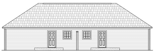 European, Traditional Multi-Family Plan 59986 with 4 Beds, 2 Baths Rear Elevation