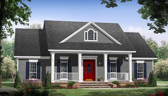 Country, Ranch, Traditional House Plan 59988 with 3 Beds, 2 Baths, 2 Car Garage Elevation