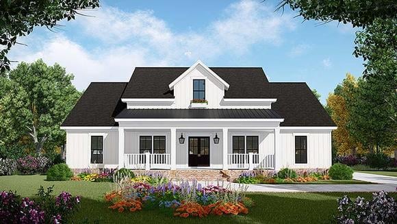 Country, Farmhouse, Ranch, Southern House Plan 59995 with 3 Beds, 3 Baths, 2 Car Garage Elevation